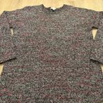 Pure Jill Marled Knit Sweater Red Black White Wool Cashmere Asymmetrical Medium Photo 9