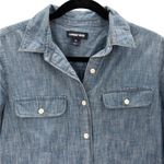 Lands' End Womens Cotton Denim Chambray Shirt Dress Button Down Pockets Size 8 Photo 6