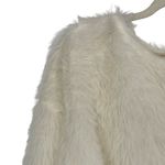 ZARA  Womens cream Long Sleeve‎ Faux Fur Pullover Sweater Soft Girl Small Photo 1