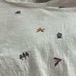 prAna boxy graphic novelty print shirt top camping trees outdoor theme small Photo 6