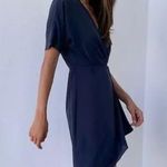 Aritzia Babaton Wallace Short Sleeve Wrap Dress in Navy Size S Photo 1