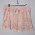 Sophie Rue  Floral Lace Light Baby Pink Shorts Size XL Photo 0