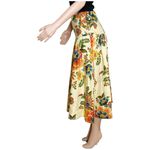 Farm Rio Delicate Garden Linen Midi Skirt, Cream, XS Photo 5