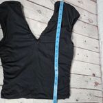J.Crew  Ruched V-neck‎ top in stretch cotton blend Black M NWT Photo 6
