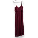 Birdy Grey  Gwennie Chiffon Bridesmaid‎ Maxi Dress in Cabernet Red Sz M NEW Photo 5
