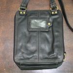 Fossil ‎ Black Leather Multi Compartment Crossbody Travel Bag Purse Minimalist Photo 1