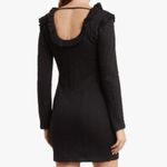 19 Cooper Ruffle Long Sleeve Knit Dress Black Mini Dress Size L Photo 1