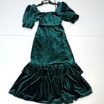 Rachel Parcell  Puff Sleeve Midi Dress green velvet  Size XS Photo 3