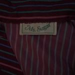 Vintage 70s 80s purple striped shirt secretary dress multi sizes Size L Photo 9