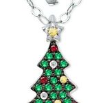 Giani Bernini Multi-Stone Christmas Tree Pendant Necklace in Sterling Silver Photo 0