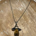 NWOT Tigers Eye Angel Silver Necklace Photo 1