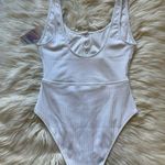 Forever 21 F21 WHITE ribbed cut-out one piece swimsuit Photo 2