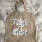 Canvas Graphic Tote Bag Tan Photo 0