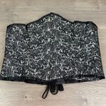 Black&Gray Paisley Brocade Lace Up Corset Sz.36 Black Photo 0