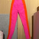 Beyond Yoga  Bright Pink and Orange Leggings Photo 2