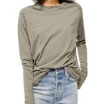 We The Free Arden Extra Long Cotton Top In Washed Army Long Sleeve Women XS Photo 2