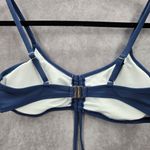 None Blue Padded Adjustable String Clasp Bikini Top Swimwear Medium Photo 7