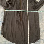 Carmen Marc Valvo Black Zip Neck Long Sleeve Blouse XL Photo 3