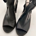 ZARA  Women's Black Leather Open Toe Ankle Buckle Heels Size 37 / 6.5 Photo 3