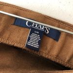 CHAPS Women's Pants Skinny Leg High Rise Side Zip Stretch Faux Suede Brown L Photo 2