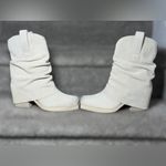 Steve Madden NEW Pia Suede Foldover Square Toe Block Heel Boots Natural Bone 6.5 Photo 12