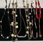 J436 Bulk Bundle of 6 Beaded Necklaces Gold Photo 1
