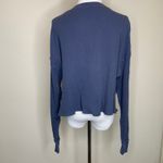 Blue Oversized Cropped Thermal Shirt Top ? Large Photo 1