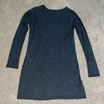 Joah Brown Luna Side Slit Ribbed Cardigan Marble Hacci Heathered Black S/M Photo 3