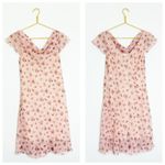 Vintage Fairy 90s Y2K Coquette Floral Chiffon Midi Dress Size 8 Cottagecore Pink Photo 1