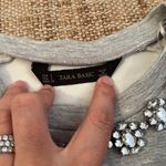 ZARA  Sweatshirt Jeweled Neckline Necklace Crop Top Small Photo 2