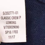 Old Navy Lemon Print Sweater Womens Preppy Navy Blue Cotton Crewneck Size S Photo 6