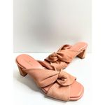Caslon ‎ Sandals Womens Size 7 Coral Leather Crisscross Open Toe Block Heel Photo 2