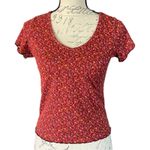 Olivia Rae  EUC Red Floral Shirt Size Small Photo 0