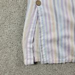 Vintage Havanna Pants M Pastel Stripe Cotton Wide Leg Drawstring Side Button White Size M Photo 4