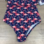 Eloquii Blue&Pink Flamingo Print One Piece Swimsuit Sz.14W Photo 5