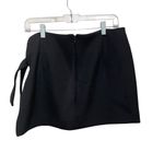 ZARA  Woman Black Mini Skirt Eyelet Tie Detail Women’s Size Large Photo 4