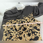 Connected Apparel  Black and Gold Blouse Photo 2