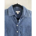 J. Crew Women's 0 Blue Denim Chambray Collared Shirt Midi Dress Coastal Western Size 4 Photo 2