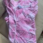 Splendid Short Sleeve Notch Collar PJ Set Pink Tie Dye Photo 4