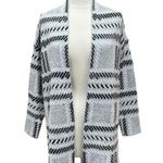 Debut  Grey Plaid Open Front Cardigan Size Small Photo 0