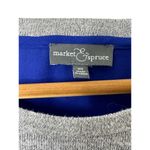 Market & Spruce  Gray Sweater with Sapphire Blue Chiffon Back Women's XS Photo 2