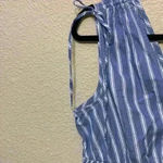 Old Navy NWT blue and white strip  sleeveless sz L smocked office career casual Photo 3
