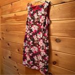 Lands' End Sleeveless Ponte Sheath Dress Rich Cardinal Multi Floral Flower 6 Photo 1