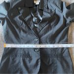 Miss LiLi Pin Stripe 3/4 Sleeve Fitted Office Siren Y2K Blazer Jacket Small Black Photo 5