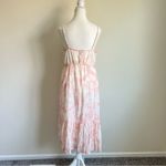 Rails Revolve  Delilah Linen Midi Dress in Peach Pink Tie Dye Size Medium Photo 8