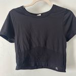 JoyLab  Black Cutout Cropped Fit Moisture
Wicking Seamless Tee Photo 2