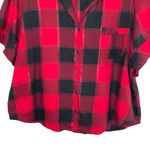 Victoria's Secret ❄️3/$20 VICTORIA’S SECRET Buffalo Plaid Short-Sleeve Flannel Button Down, XXL Photo 4