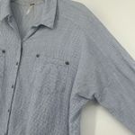 Free People Love Her Madly Tunic Top Blue White Check Textured Oversized Size S Photo 3