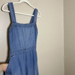 Madewell  Denim Apron Bow Back Jumpsuit Romper Retro Wide Leg Bib 6 Country Boho Photo 2