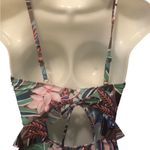 Hurley Floral Cut Out One Piece Swimsuit XL Ruffled Lace Up Back Coconuts Photo 2